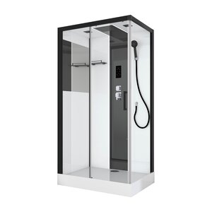 Изображение товара Душевая кабина Black&White Galaxy G8800, 80 x 110 см, с гидромассажем, стекла прозрачные, профиль черный матовый, 8800E110