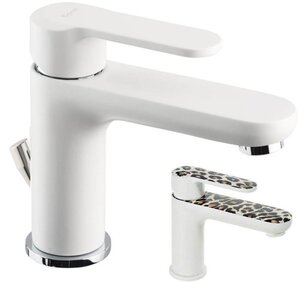 Изображение товара Смеситель для раковины Emmevi Nefer 77003BMA, белый/леопард