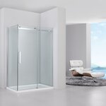 Душевой уголок Black&White Stellar Wind S208, 100 х 80 см, стекло прозрачное, профиль хром, 2088010 - фото 1