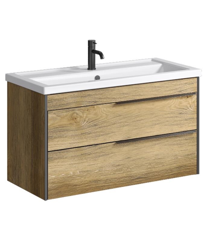 Изображение товара Подвесная тумба под раковину Aqwella Fargo 100 из ЛДСП дуб балтийский