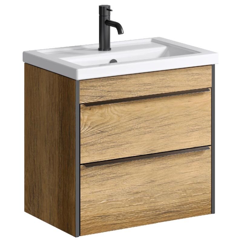 Изображение товара Тумба под раковину Aqwella Fargo 60 подвесная дуб балтийский Россия