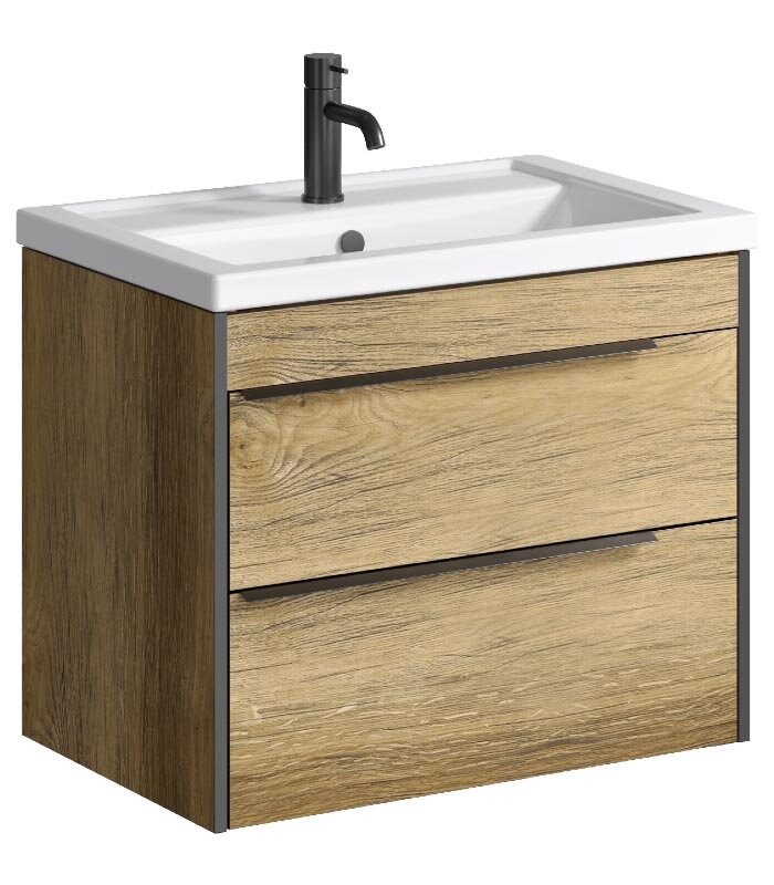 Изображение товара Тумба под раковину подвесная Aqwella Fargo 70 дуб балтийский