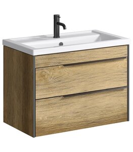 Изображение товара Тумба под раковину Aqwella Fargo 80, подвесная, дуб балтийский, FRG0108DB