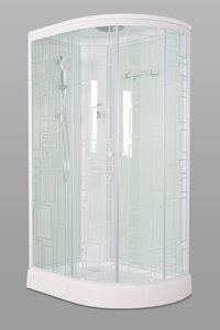 Изображение товара Душевая кабина Bolu, 110 x 80 х 215 см, стекла с рисунком, профиль белый, L/R