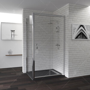 Изображение товара Душевой уголок RGW PA-145, 020814590-11, 100 x 90 см, дверь раздвижная, стекло прозрачное, профиль хром
