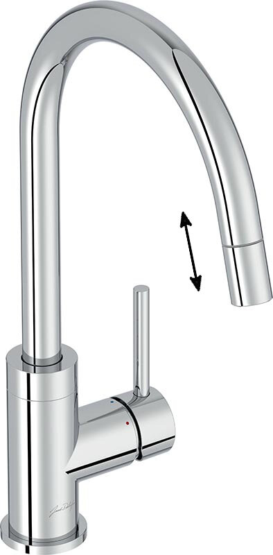 Изображение товара Смеситель Jacob Delafon Edouard для кухонной мойки с выдвижным изливом хром