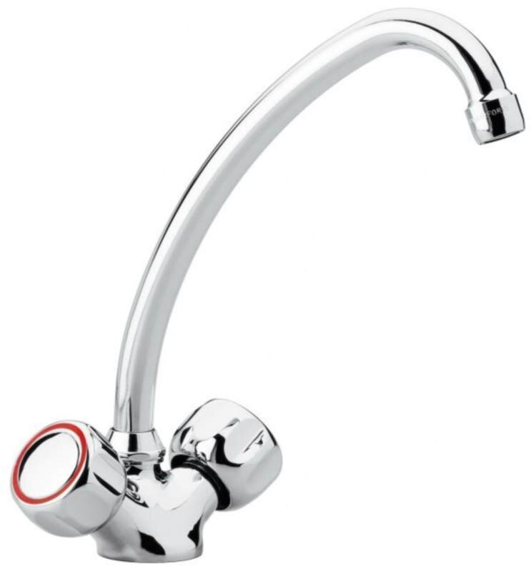 Изображение товара Смеситель для кухни Emmevi Sole 15217CR с поворотным изливом и хромированной поверхностью
