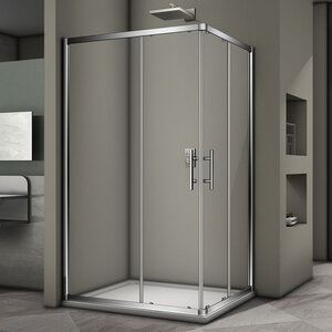 Изображение товара Душевой уголок Veconi Rovigo RV-30, 100 x 90 см, профиль хром, стекла прозрачные