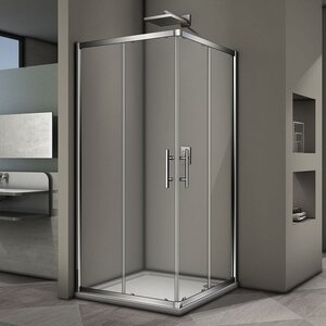 Изображение товара Душевой уголок Veconi Rovigo RV-29, 100 x 100 см, профиль хром, стекла прозрачные