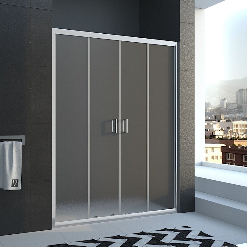 Изображение товара Душевая дверь Veconi Vianno VN45 120x185 см раздвижная с текстурированным стеклом хром профили Итал