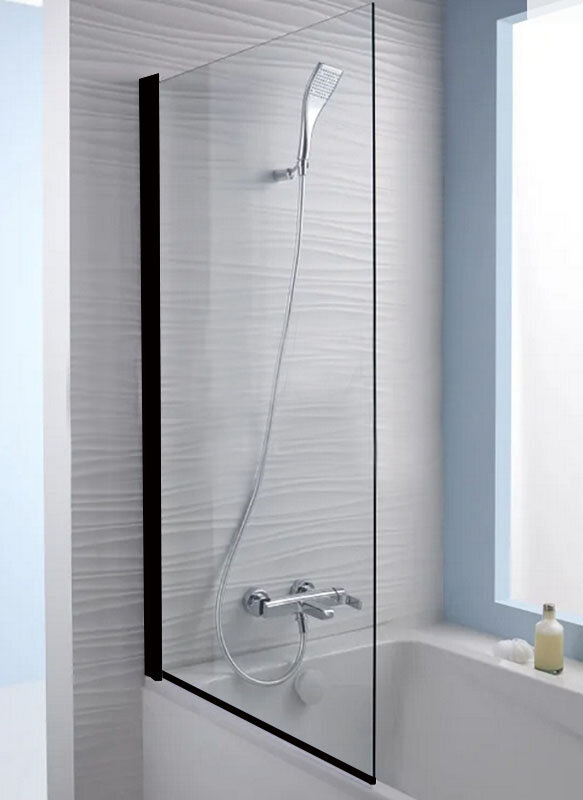 Изображение товара Шторка на ванну Jacob Delafon Struktura 80 см черная реверсивная