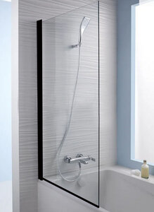 Изображение товара Шторка на ванну Jacob Delafon Struktura, 80 см, черная, реверсивная, профиль черный, E6D042-BL