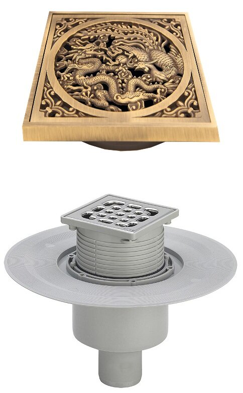 Изображение товара Трап Viega Advantix 556914 с решеткой Bronze de Luxe 'Дракон'
