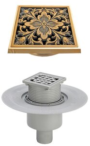 Изображение товара Трап Viega Advantix 556914 с решеткой Bronze de Luxe "Цветок", комплект Santehnica.ru