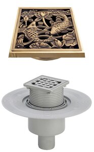 Изображение товара Вega Advantix Трап с решеткой Bronze de Luxe Рыбы 50 мм 26.5 см