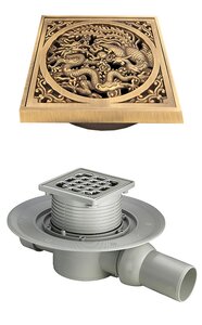 Изображение товара Трап Viega Advantix 557119 с решеткой Bronze de Luxe Дракон комплект Германия