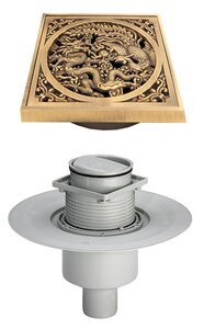 Изображение товара Трап Viega Advantix 583224 с решеткой Bronze de Luxe Дракон, комплект Santehnica.ru