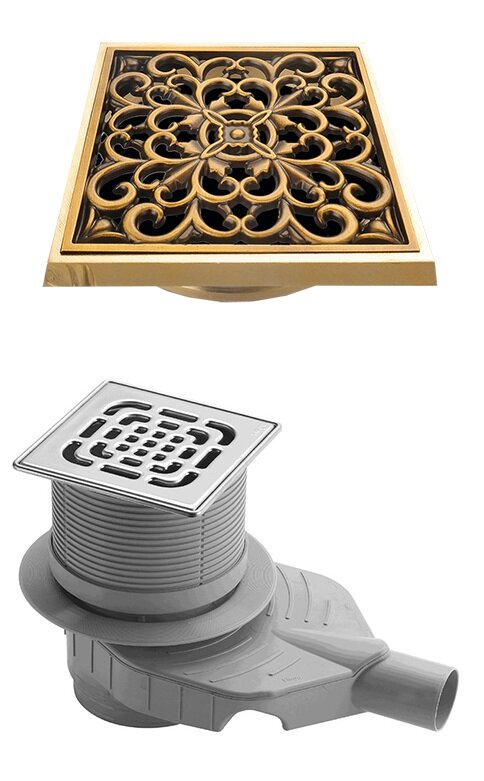 Изображение товара Трап Viega Advantix 669201 с решеткой Bronze de Luxe Узоры горизонтальный в пол