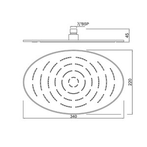 Изображение товара Верхний душ Jaquar Maze OHS-CHR-1635, 34 х 22 см, 1 режим струи, без держателя, хром