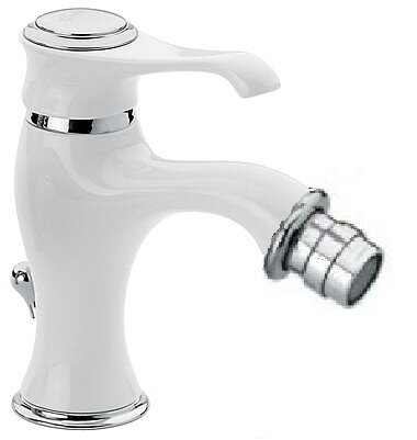 Изображение товара Смеситель Emmevi Tiffany 6004BC для биде белый/хром с однорычажным управлением