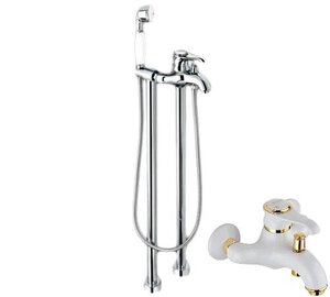 Изображение товара Смеситель Emmevi Tiffany 600128BO для ванны и душа белый/золото