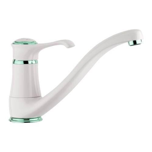 Изображение товара Смеситель для кухни Emmevi Tiffany 6095BC белый хром ретро однорычажный