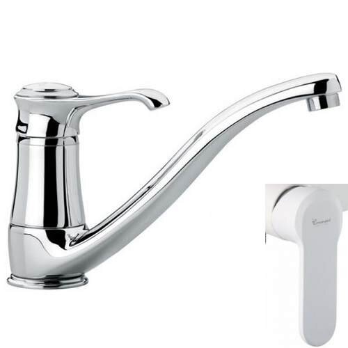 Изображение товара Смеситель для кухни Emmevi Tiffany 6095BIO белый матовый горизонтальный монтаж однорычажный
