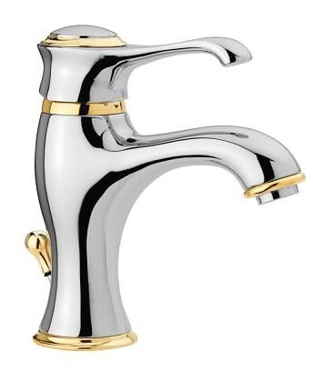 Изображение товара Смеситель Emmevi Tiffany 6003CO для раковины с керамическим картриджем, хром/золото Изображение товара Смеситель Emmevi Tiffany 6003CO для раковины с керамическим картриджем, хром/золото