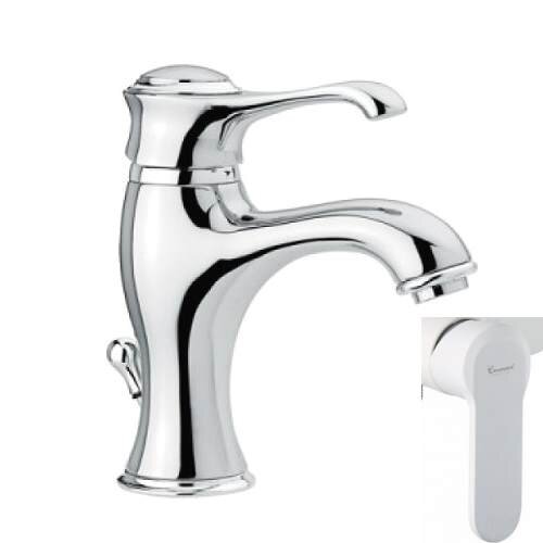 Изображение товара Смеситель для раковины Emmevi Tiffany 6003BIO белый матовый - стильный ретро дизайн Изображение товара Смеситель для раковины Emmevi Tiffany 6003BIO белый матовый - стильный ретро дизайн