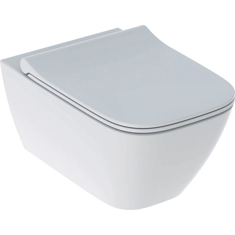 Изображение товара Подвесной унитаз Geberit Smyle Square 500.685.01.1 Rimfree, безободковый с крышкой-сиденьем микролифт