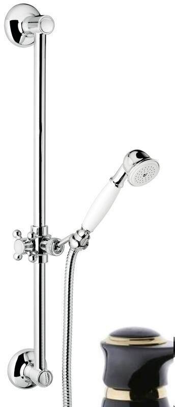 Изображение товара Душевой комплект Emmevi C02541NO черный с золотом 620х120 мм латунь