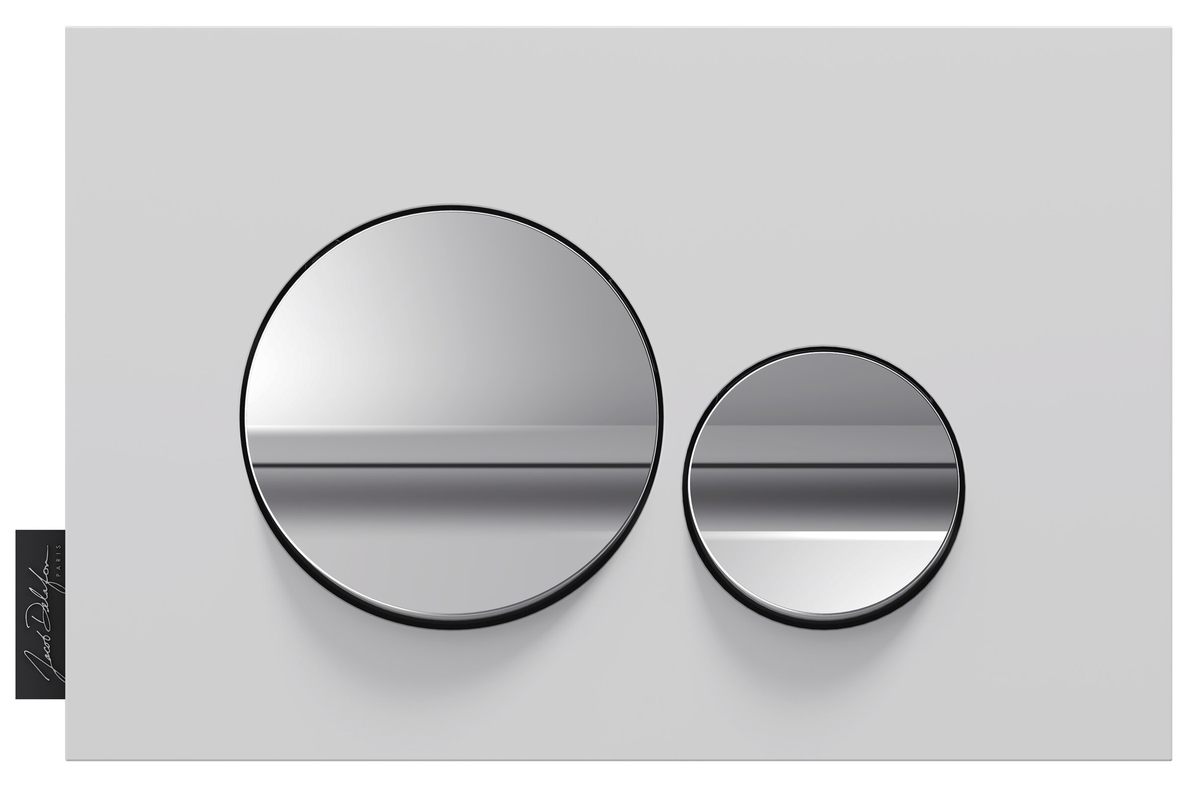 Изображение товара Клавиша смыва Jacob Delafon E20859-CP-MWH матовый белый и глянцевый хром