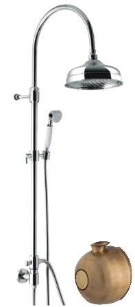 Изображение товара Душевой комплект Emmevi Deco Classic C02594EBR бронза 1 режим излива и держатель