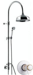 Изображение товара Душевой комплект Emmevi Deco Classic C02594EBO, 1 режим струи, белый/золото