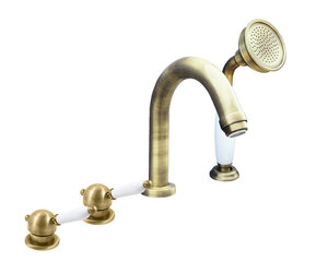 Изображение товара Смеситель для ванны и душа на 4 отверстия Rav-Slezak Labe L562.5PSM, бронза/белый