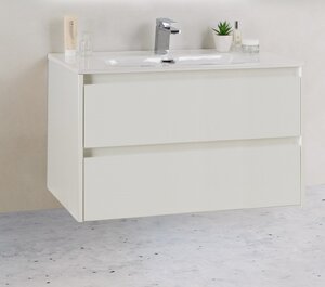 Изображение товара Тумба под раковину BelBagno KRAFT 39-800/390-2C-SO-BO 80 см подвесная с 2 ящиками Белый матовый Ита