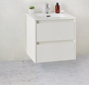 Изображение товара Тумба под раковину BelBagno KRAFT 39-500/390-2C-SO-BO 50 см подвесная с 2 ящиками, Bianco Opaco/белая матовая