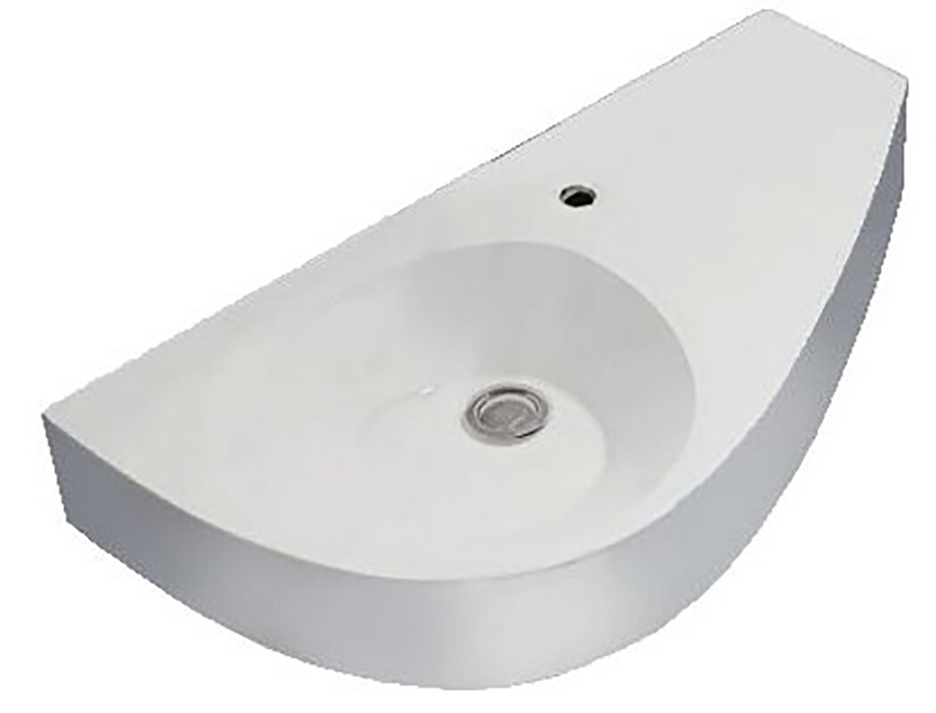 Изображение товара Раковина 1Marka Элипс Piccolo Polytitan 85 - подвесная белая