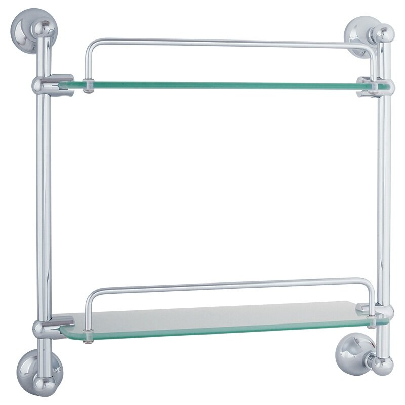 Изображение товара Полка двойная с галереей Veragio Gialetta VR.GIL-6412.CR, 35 см, матовое стекло/хром