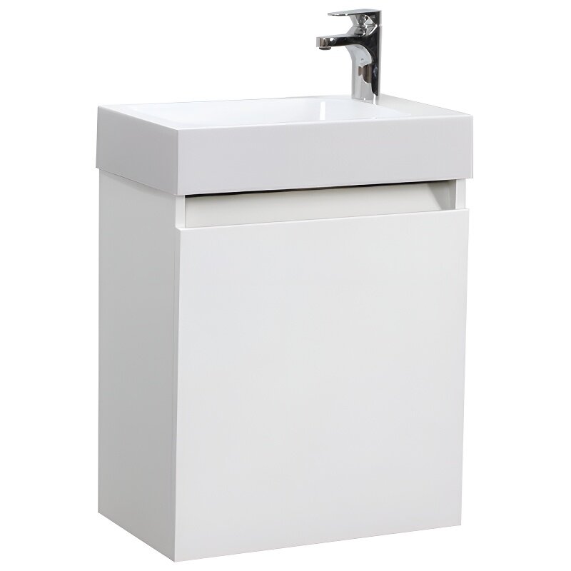 Изображение товара Тумба под раковину Belux Темпо 50 см подвесная белая МДФ с эмалью