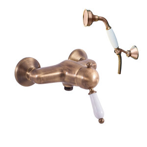 Изображение товара Смеситель для душа Rav-Slezak L581.5/2SM бронза/белый с душевым гарнитуром