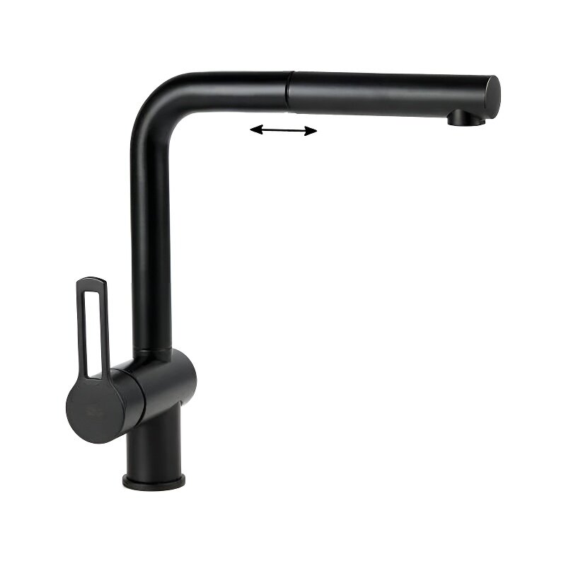 Изображение товара Смеситель Paffoni Ringo RIN185NO для кухонной мойки, черный матовый