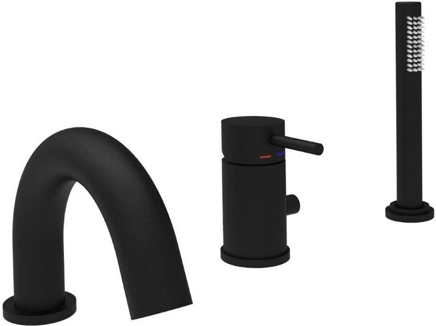 Изображение товара Смеситель для ванны Paffoni Light LIG047NO черный матовый с однорычажным управлением