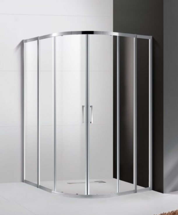 Изображение товара Душевой уголок Cezares Molveno-R-22-100+30-C-Cr-IV 130x130 см прозрачное стекло хром профиль