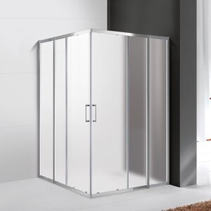 Изображение товара Душевой уголок Cezares Molveno-A-22-100+20-P-Cr, 120 x 120 см, стекло рифленое, профиль хром