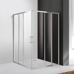 Изображение товара Душевой уголок Cezares Molveno-A-22-80+20-C-Cr-IV, 100 x 100 см, стекло прозрачное антикальций, профиль хром