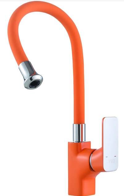 Изображение товара Смеситель DQ Berlin Kunste DA1432913 для кухни, оранжевый/хром