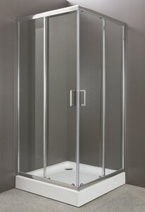 Изображение товара Душевой уголок BelBagno UNO-195-A-2-90-C-Cr, 90 х 90 х 195 см, профиль хром, стекло прозрачное