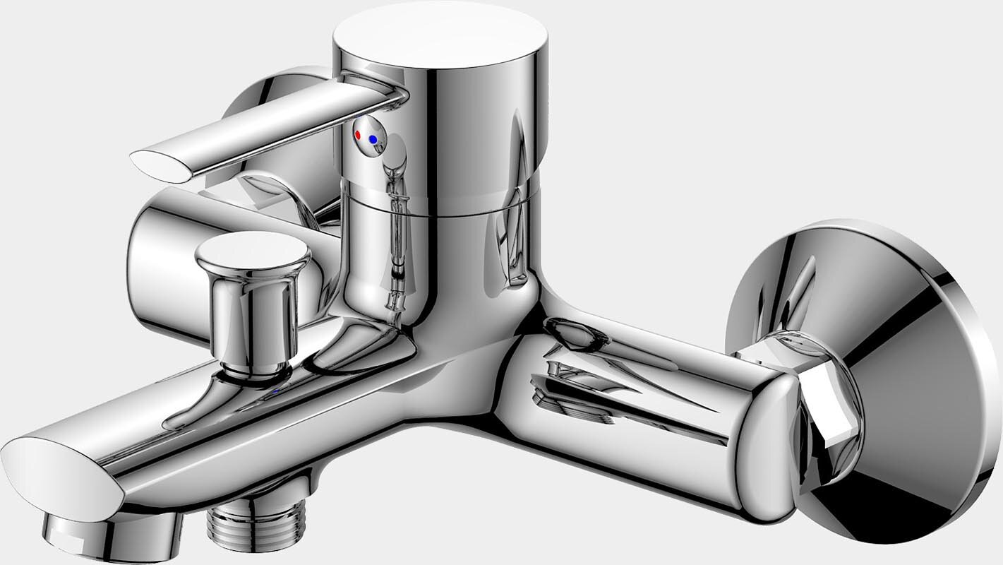 Изображение товара Современный смеситель Agger Punctual для ванны и душа хром 16.8 см