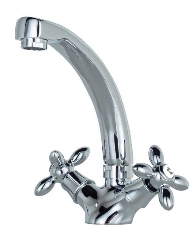 Изображение товара Смеситель Agger Retro A1901100 для раковины хром двухзахватный с поворотным изливом